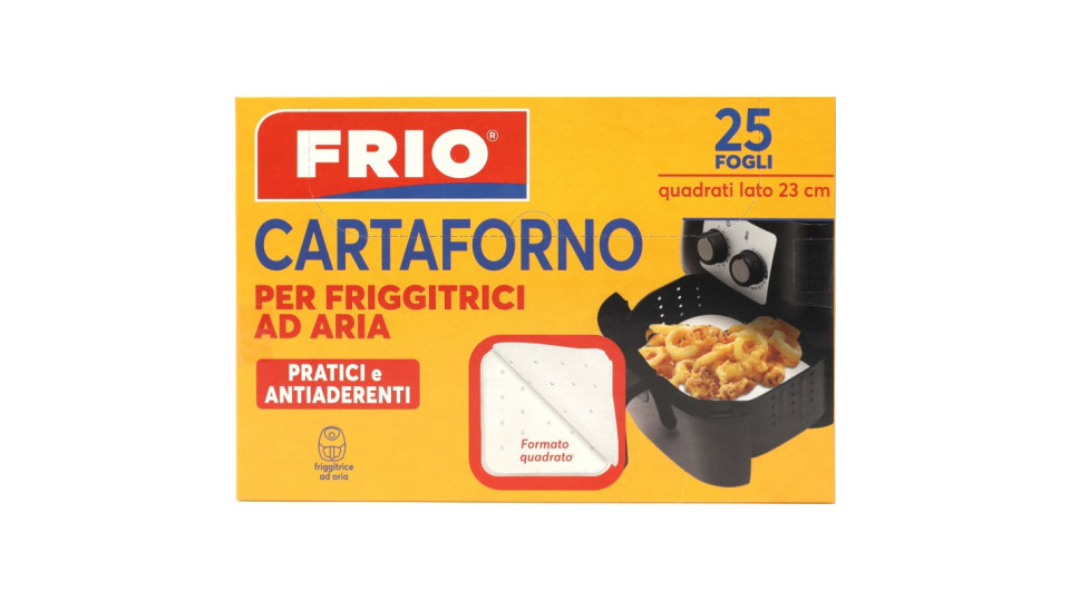 Frio Cartaforno per Friggitrice ad Aria quadrati lato 23 cm 25...