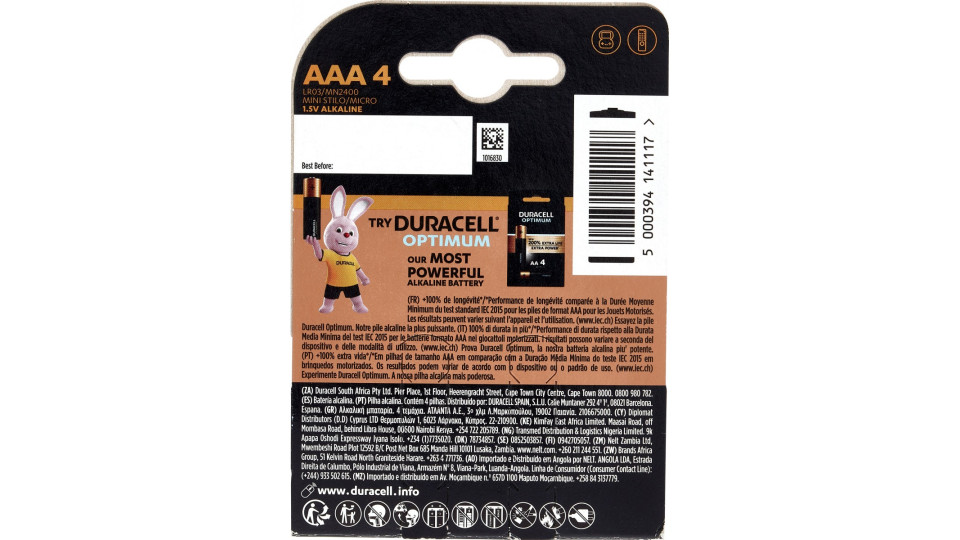 Duracell Plus AAA Batterie Ministilo Alcaline confezione da 4...