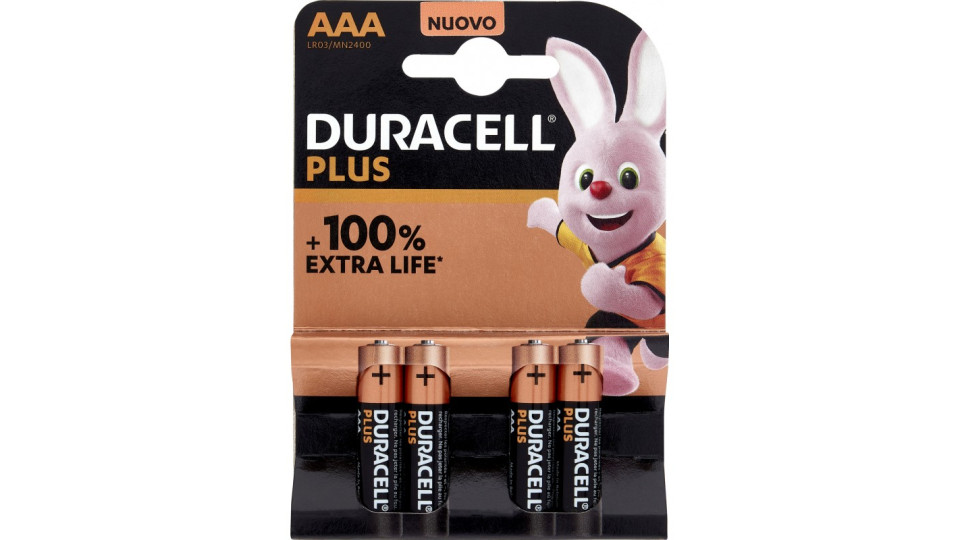Duracell Plus AAA Batterie Ministilo Alcaline confezione da 4...
