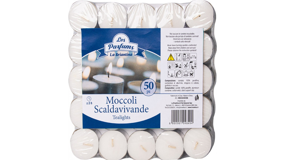 Moccoli Scaldavivande in confezione termoretraibile - 50 pz