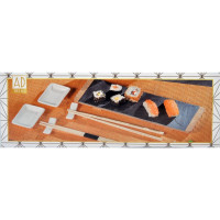 Servizio sushi c/vassoio ardesia bamboo