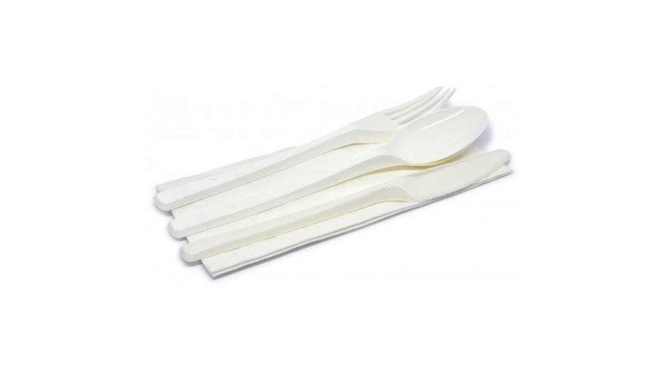 Aristea tris posate + tovagliolo pla-bio x500