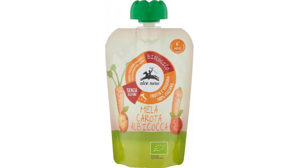 Alce Nero bio purea mela carota albicocca gr.100
