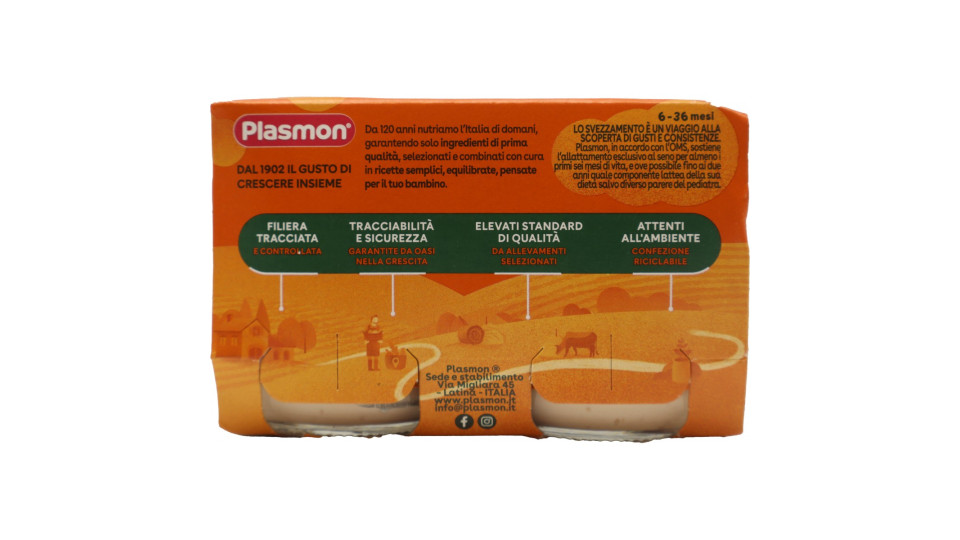 Plasmon Tacchino Omogeneizzato con Tacchino e Cereale 2 x 120 g