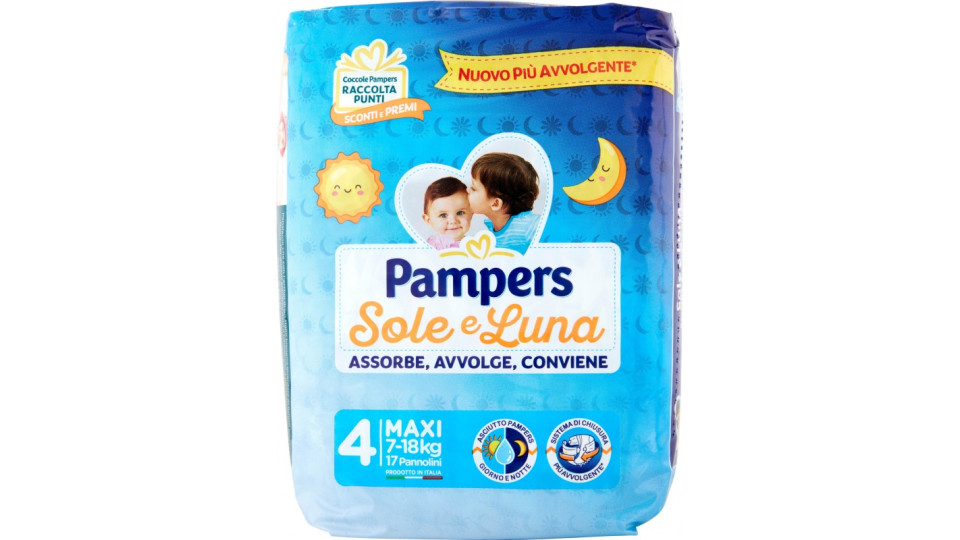 Pampers Sole e Luna 4 Maxi 17 pz