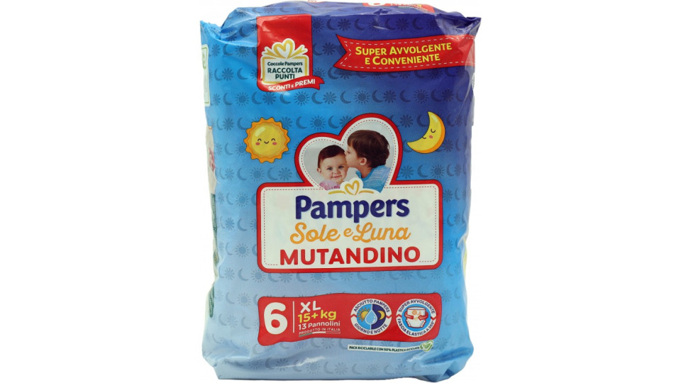 Pampers Sole e Luna Mutandino 6 XL 15 kg. 13 pz