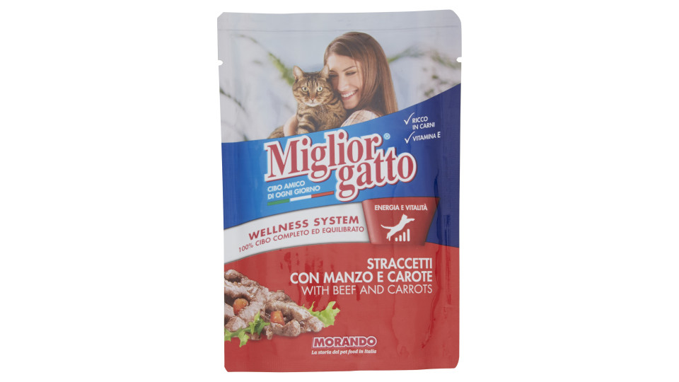 Migliorgatto prelibati manzo carote busta gr.100