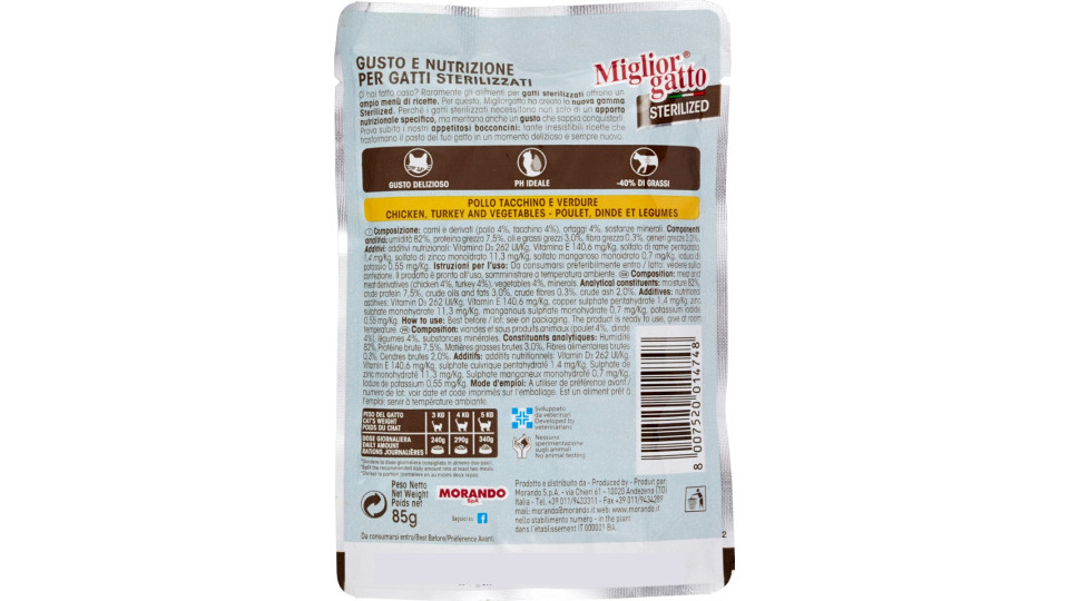 Migliorgatto Sterilized Bocconcini in Salsa con Pollo,...