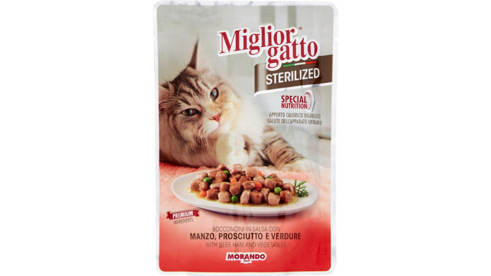Migliorgatto Sterilized Bocconcini in Salsa con Manzo,...