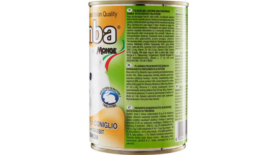 Simba Bocconcini con Coniglio per gatti 415 gr.