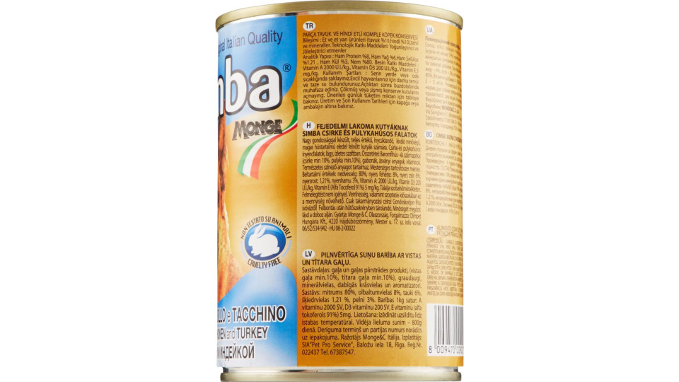 Simba Bocconi con Pollo e Tacchino per cani 415 gr.