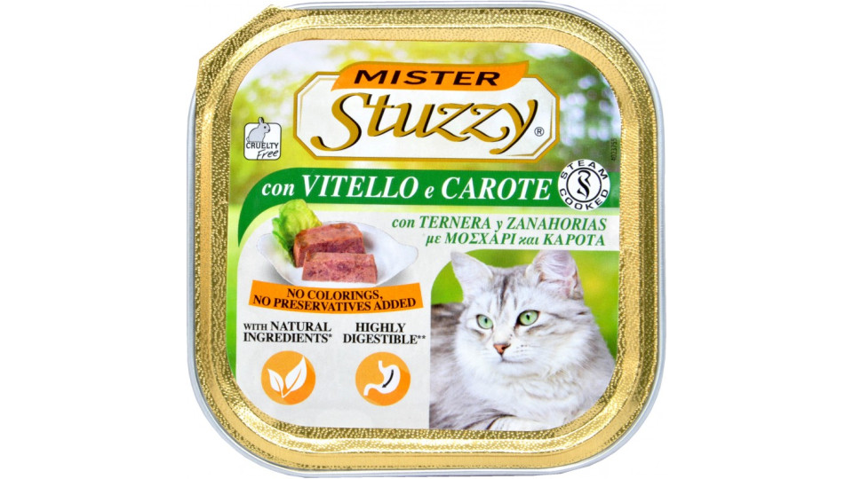 Mister Stuzzy Cat vitello e carote gr.100