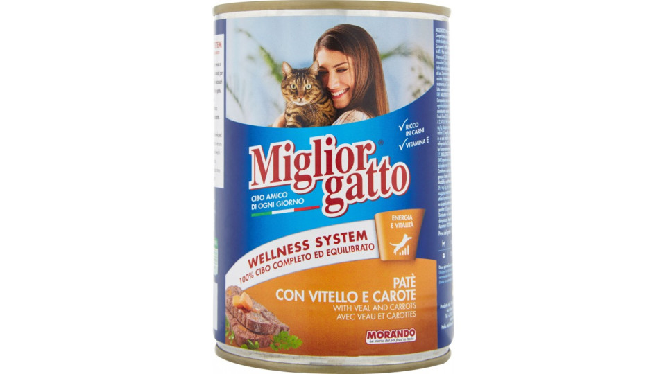 Migliorgatto Patè con Vitello e Carote 400 gr.