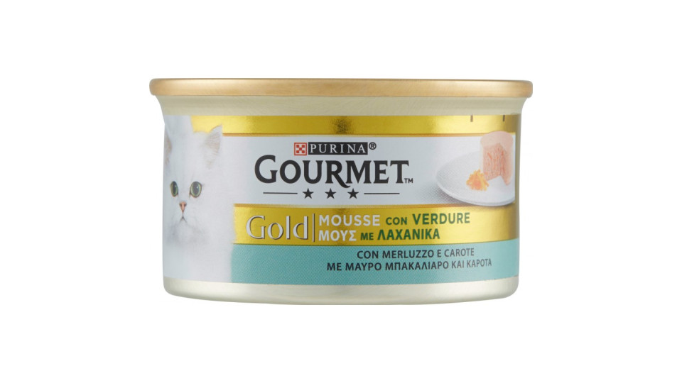 PURINA GOURMET Gold Gatto Mousse con Merluzzo e carote lattina...
