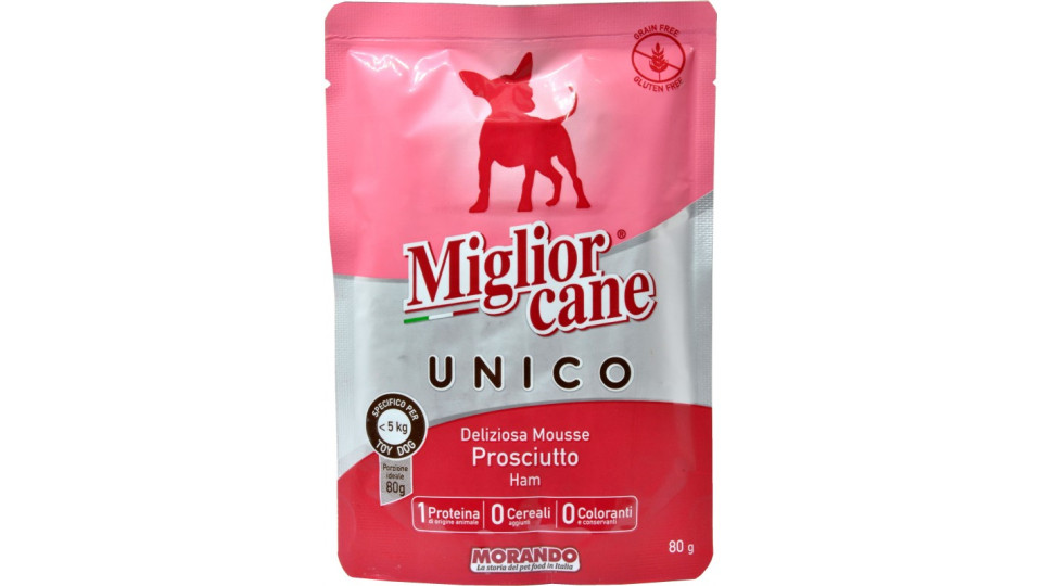 Migliorcane unico deliziosa mousse al prosciutto gr.80
