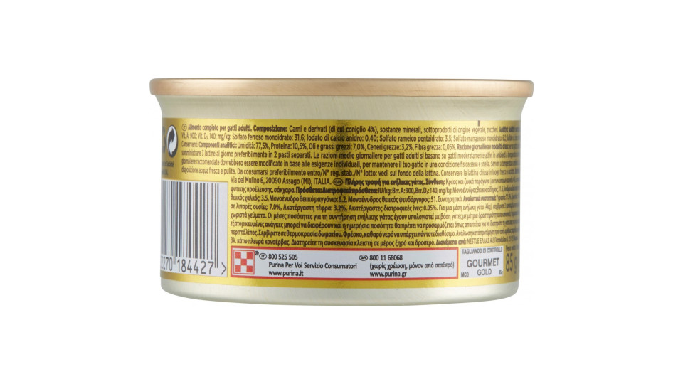 PURINA GOURMET Gold Gatto Mousse con Coniglio lattina 85 g