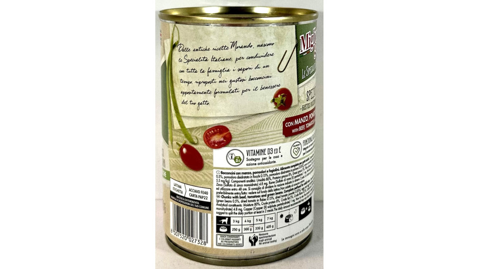 Migliorgatto specialità italiane bocconcini con manzo pomodori...