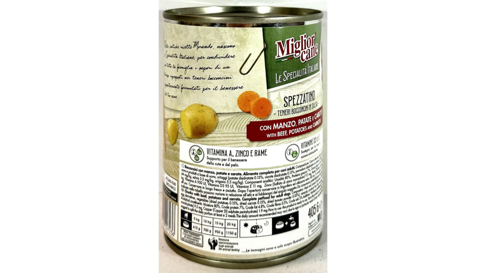 Migliorcane specialità italiane bocconcini con manzo patate e...