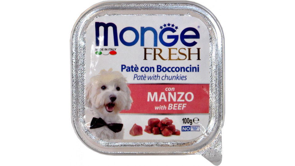 Monge dog fresh pate con bocconcini di manzo gr.100