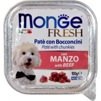 Monge dog fresh pate con bocconcini di manzo gr.100