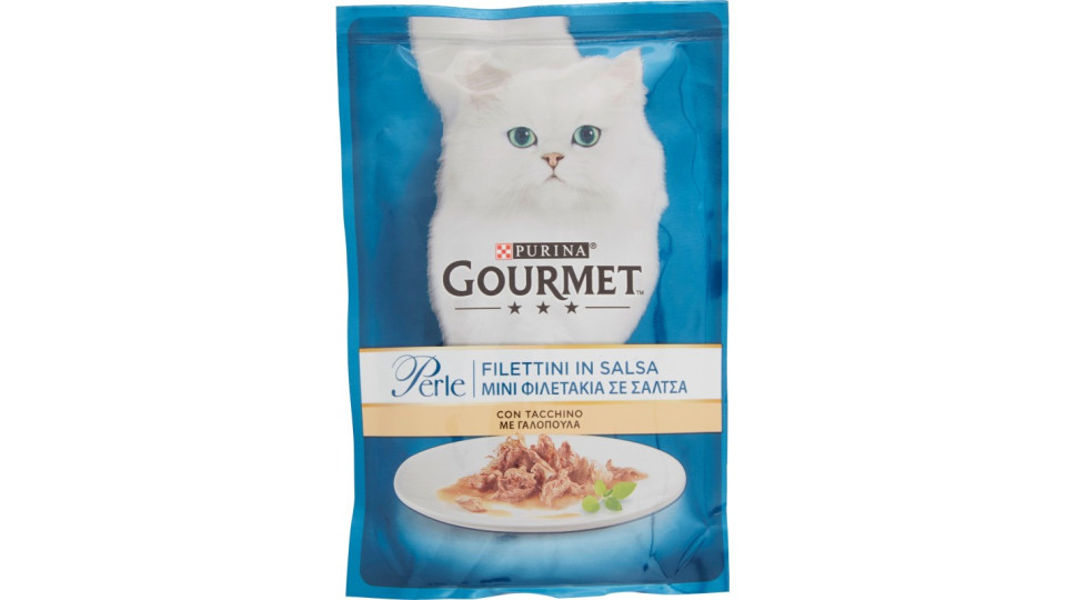 PURINA GOURMET Perle Gatto Filettini con Tacchino Busta 85 gr.
