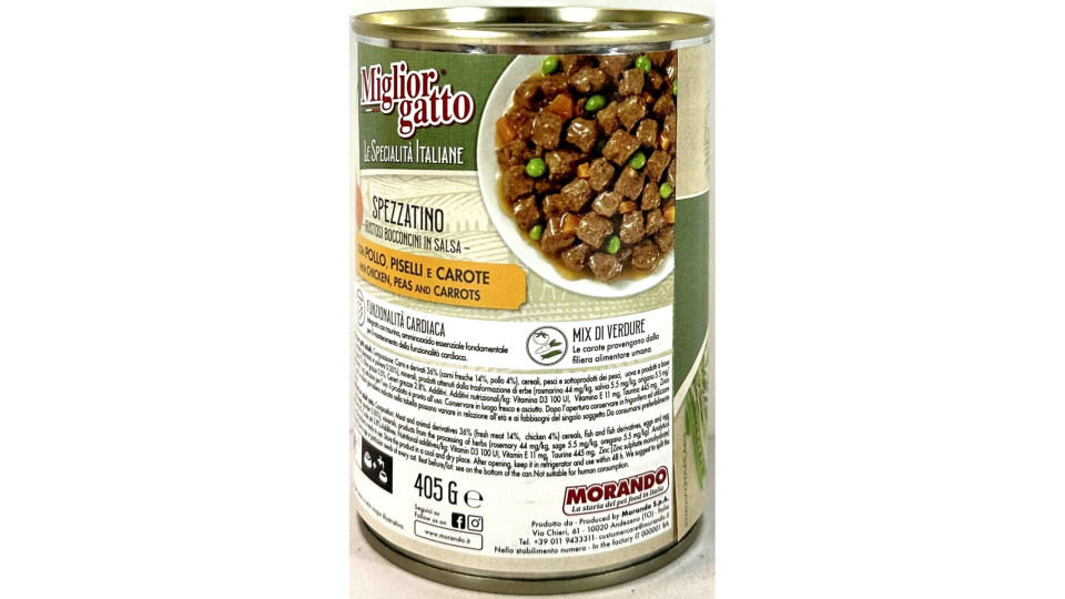Migliorgatto specialità italiane bocconcini con pollo piselli...