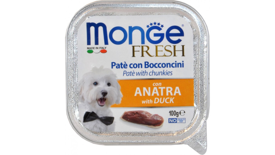 Monge dog fresh pate con bocconcini di anatra gr.100