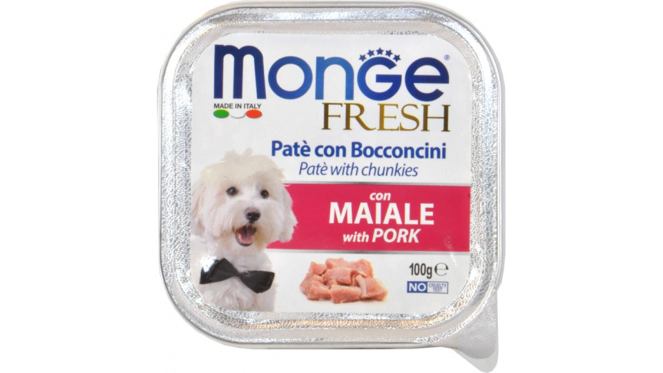 Monge dog fresh pate con bocconcini di maiale gr.100