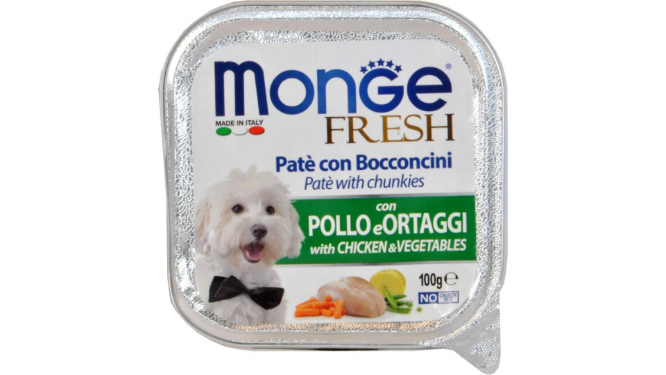 Monge dog fresh pate con bocconcini di pollo e ortaggi gr.100