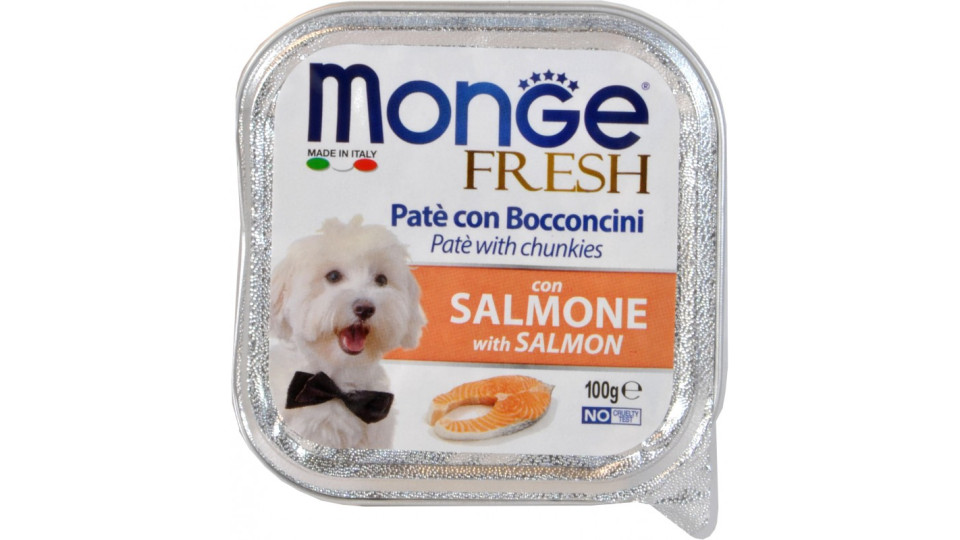 Monge dog fresh pate con bocconcini di salmone gr.100