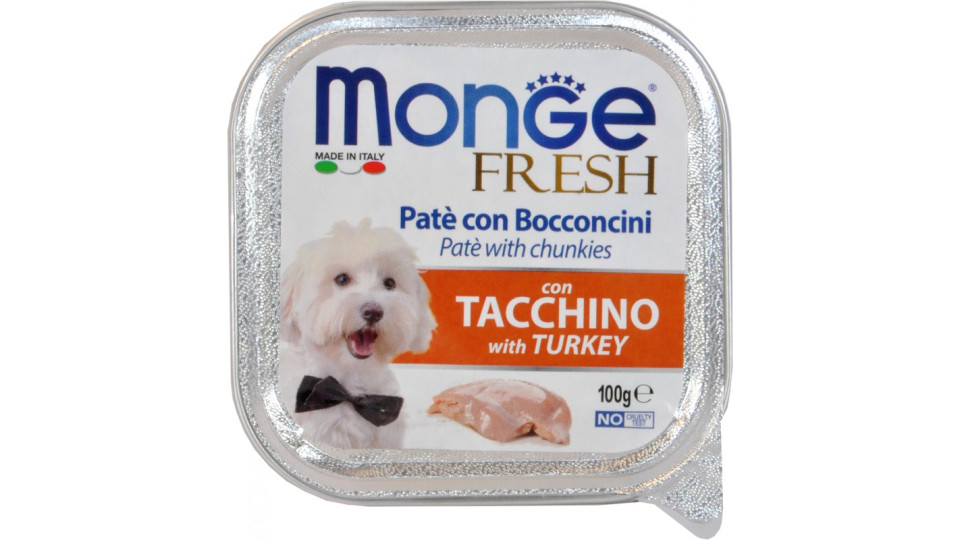 Monge dog fresh pate' con bocconcini di tacchino gr.100