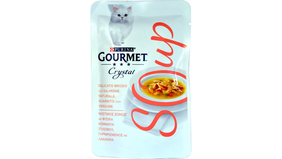 PURINA GOURMET CRYSTAL SOUP Gatto Delicato Brodo con Salmone...
