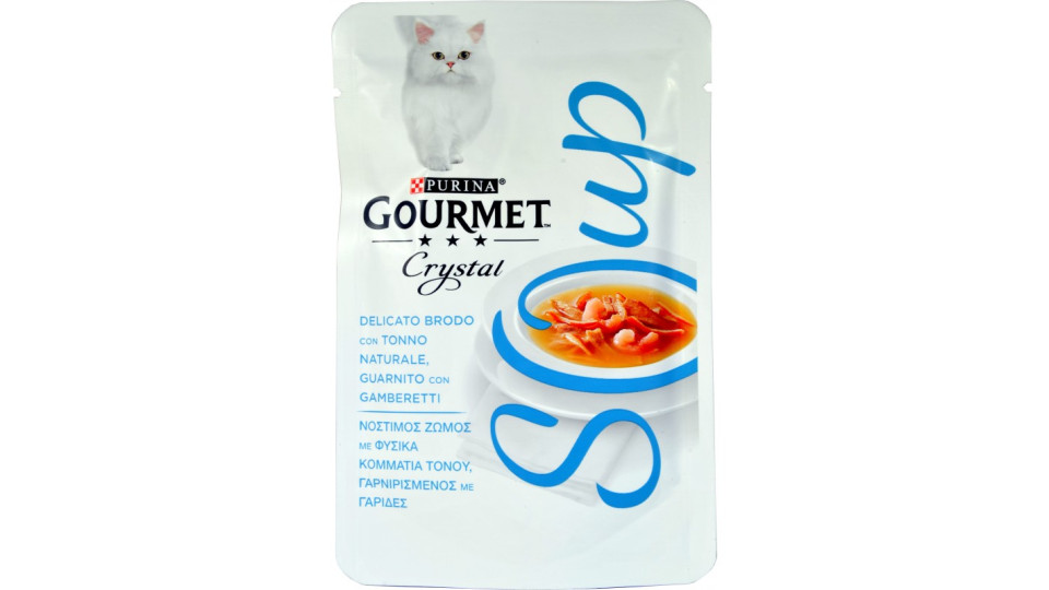 PURINA GOURMET CRYSTAL SOUP Gatto Delicato Brodo con Tonno...
