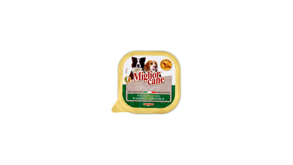 Migliorcane preferiti vaschetta manzo verdure gr.300