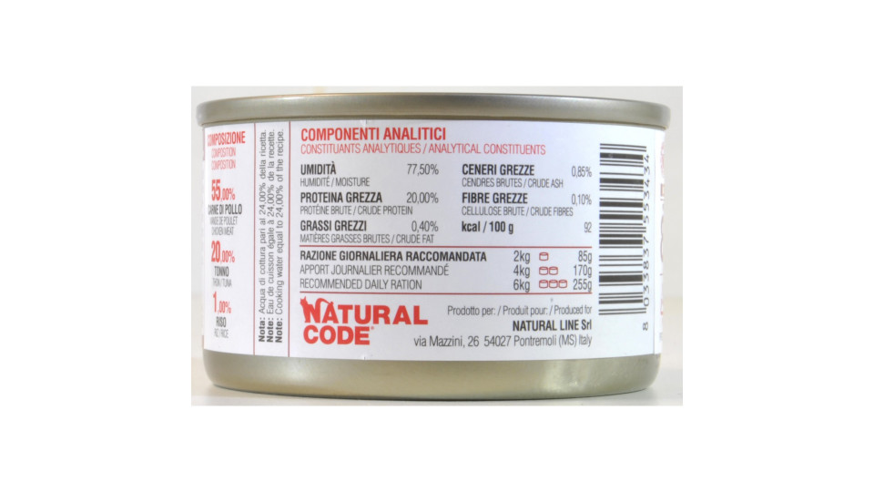 Natural code pollo e tonno gr.85