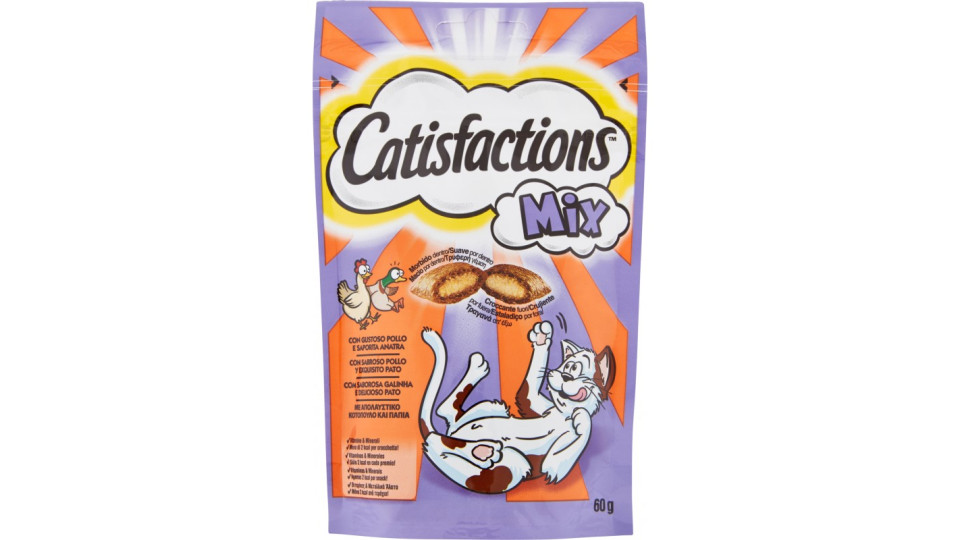 Catisfactions Mix con Gustoso Pollo e Saporita Anatra 60 g