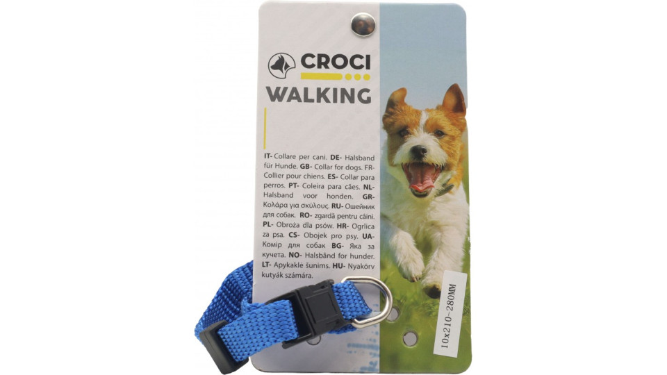 Croci collare blu 10mm regolabile