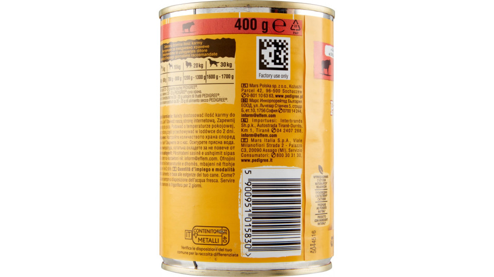 Pedigree Cibo Umido Cane con Manzo in Gelatina 400 g