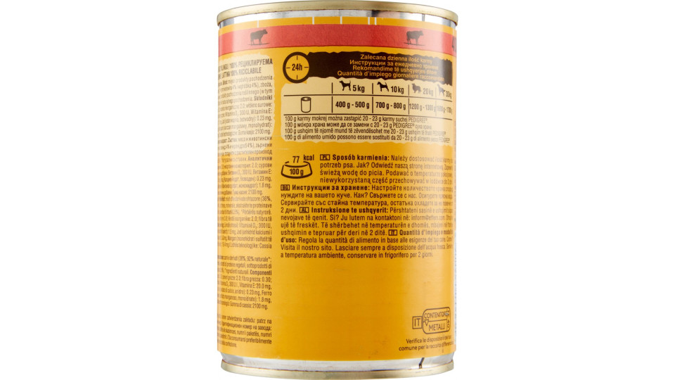 Pedigree Cibo Umido Cane con Manzo in Gelatina 400 g