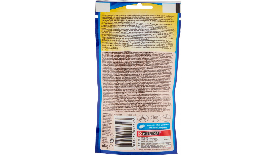 PURINA FELIX Party Mix Snack Gatto Cheezy mix Aromatizzato con...