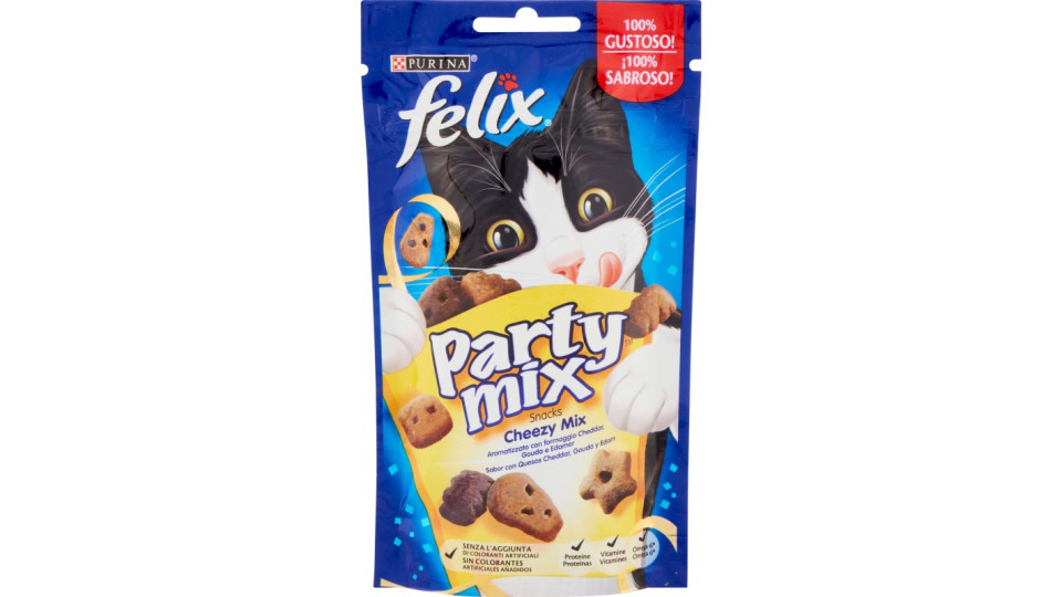 PURINA FELIX Party Mix Snack Gatto Cheezy mix Aromatizzato con...