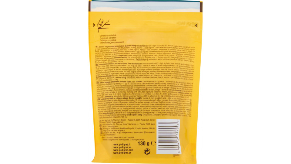 Pedigree Tasty Minis Bocconcini Gusto Pollo & Anatra 130 gr.