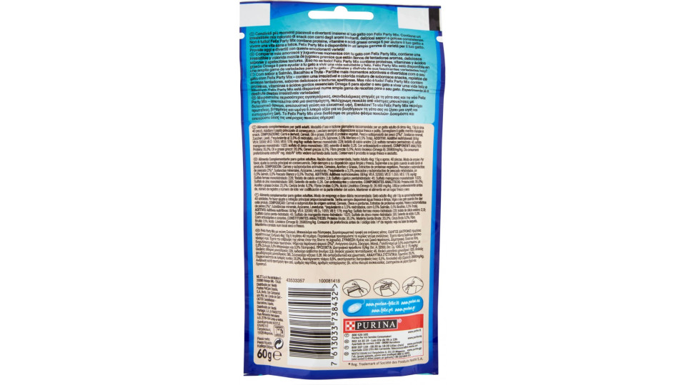 PURINA FELIX Party Mix Snack Gatto Ocean mix al gusto di...