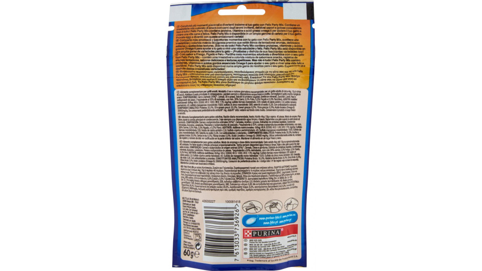 PURINA FELIX Party Mix Snack Gatto Original mix al gusto di...