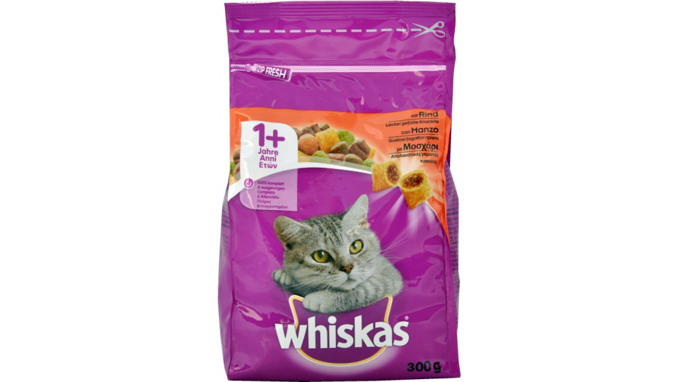 Whiskas crocchette adult 1 manzo gr.300