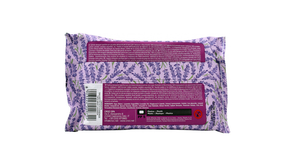 Croci salviette cani e gatti bio lavanda x15