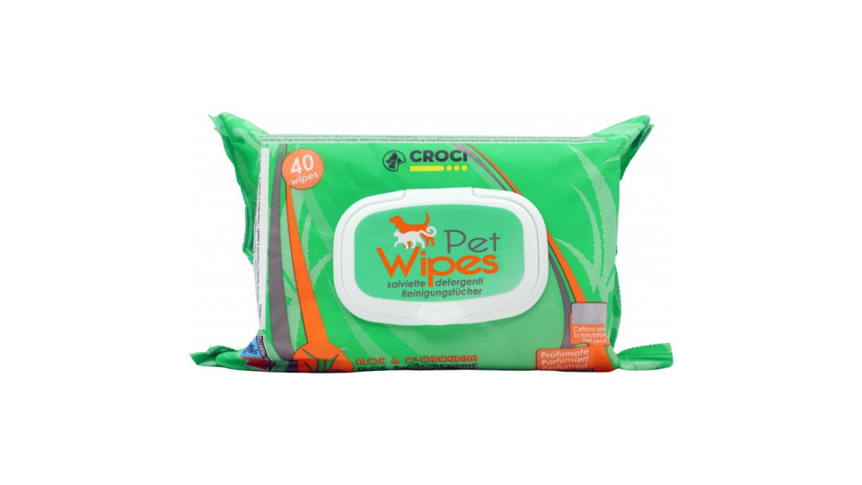 Croci salviette det.pet aloe clorexi x40