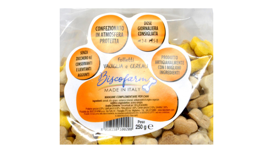 Biscofarm folletti vaniglia-cereali gr.250