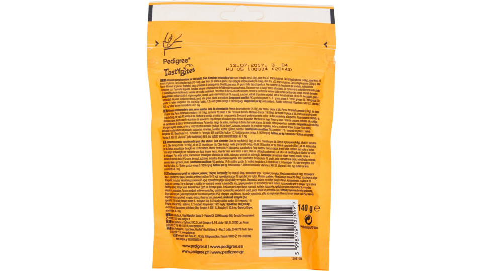 Pedigree Tasty Minis Premietti Gusto Formaggio & Manzo 140 gr.