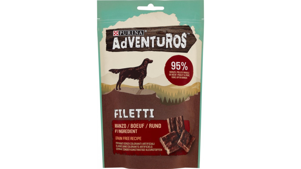 PURINA ADVENTUROS Filetti Manzo, Pollo e Maiale 70 g